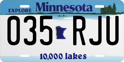 MN license plate 035RJU