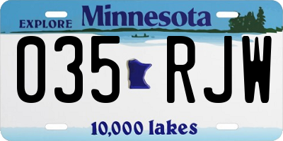 MN license plate 035RJW