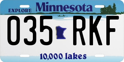 MN license plate 035RKF