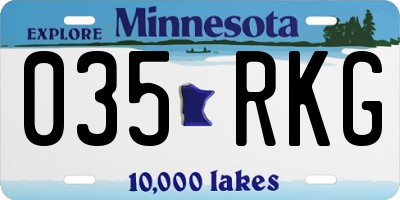 MN license plate 035RKG
