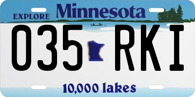 MN license plate 035RKI