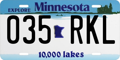 MN license plate 035RKL