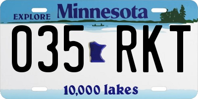 MN license plate 035RKT
