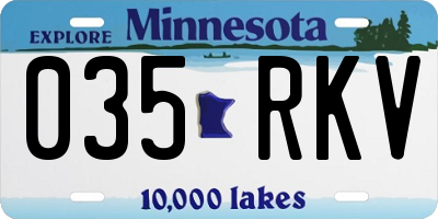 MN license plate 035RKV