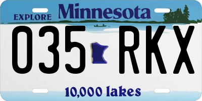 MN license plate 035RKX