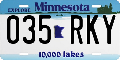 MN license plate 035RKY