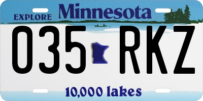 MN license plate 035RKZ