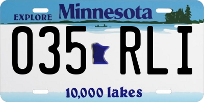 MN license plate 035RLI