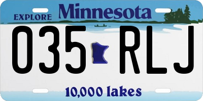 MN license plate 035RLJ