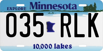MN license plate 035RLK
