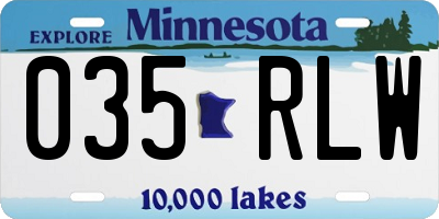 MN license plate 035RLW