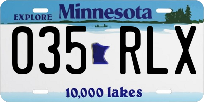 MN license plate 035RLX