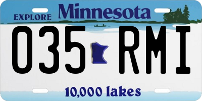 MN license plate 035RMI