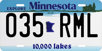 MN license plate 035RML