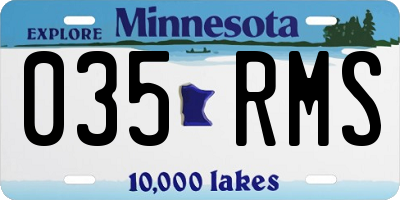 MN license plate 035RMS