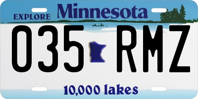 MN license plate 035RMZ