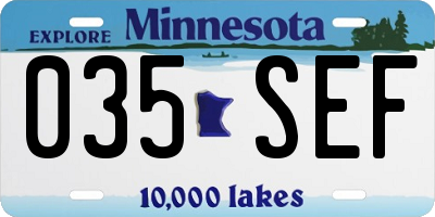 MN license plate 035SEF