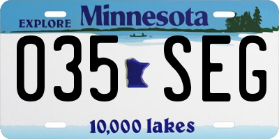 MN license plate 035SEG