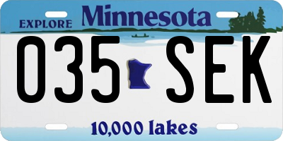 MN license plate 035SEK