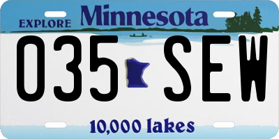 MN license plate 035SEW
