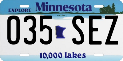 MN license plate 035SEZ