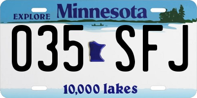 MN license plate 035SFJ