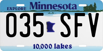 MN license plate 035SFV