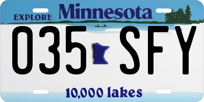 MN license plate 035SFY