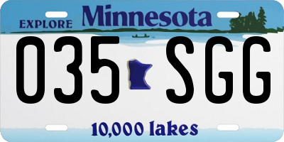 MN license plate 035SGG