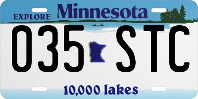 MN license plate 035STC