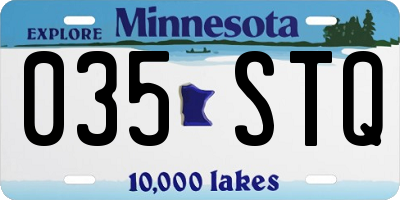 MN license plate 035STQ