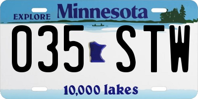MN license plate 035STW