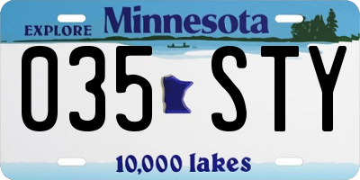 MN license plate 035STY
