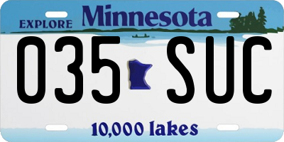 MN license plate 035SUC