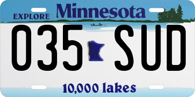 MN license plate 035SUD