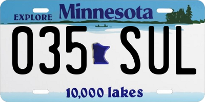 MN license plate 035SUL