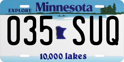 MN license plate 035SUQ