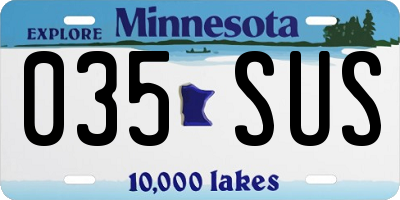 MN license plate 035SUS