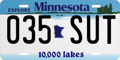 MN license plate 035SUT