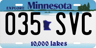 MN license plate 035SVC