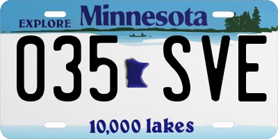 MN license plate 035SVE