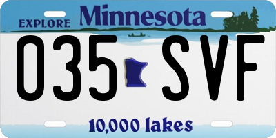 MN license plate 035SVF
