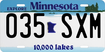 MN license plate 035SXM