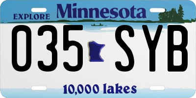 MN license plate 035SYB