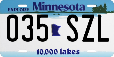 MN license plate 035SZL