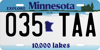 MN license plate 035TAA
