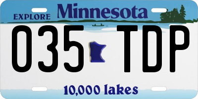 MN license plate 035TDP