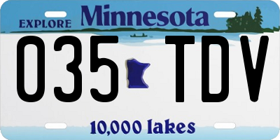 MN license plate 035TDV