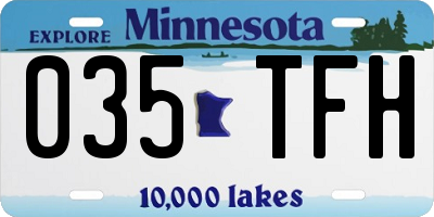 MN license plate 035TFH