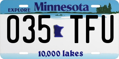 MN license plate 035TFU
